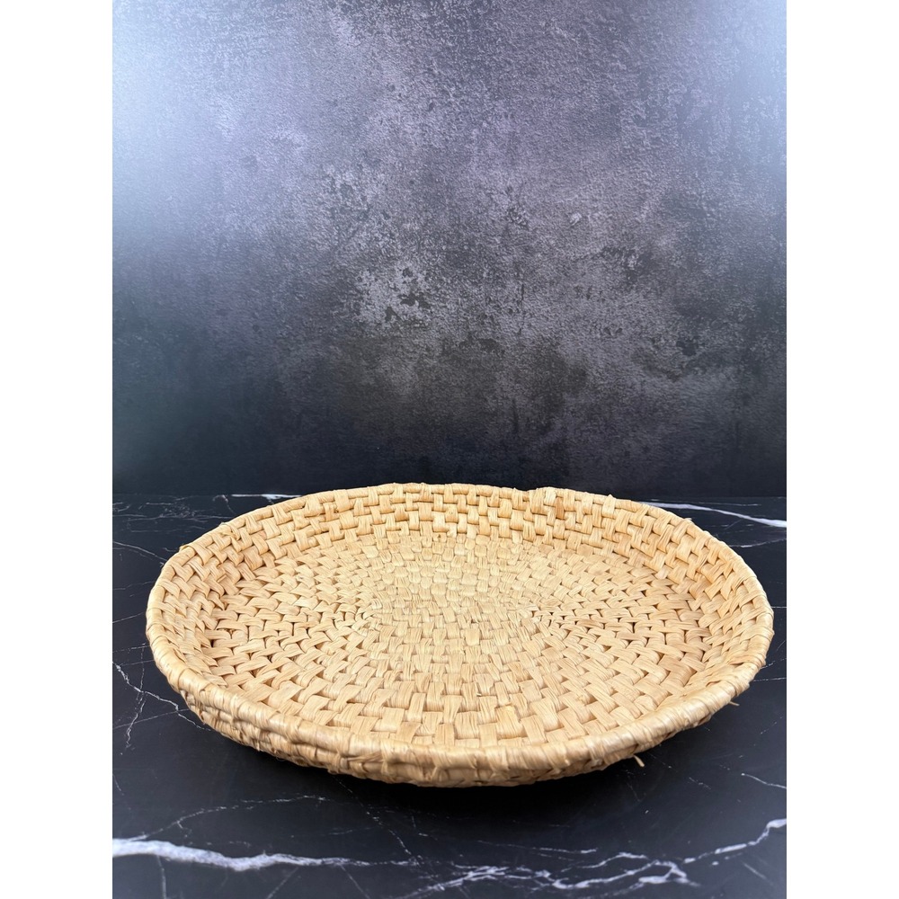 VTG Hand Woven Sea Grass Wicker Rattan Oval Tray 13 1/2in‎ X 15 1/2in